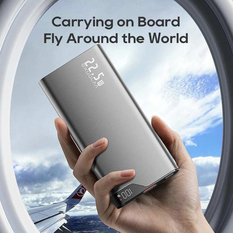 Power Bank 10000mah Mobile Phone Plastic Medium Grey 2-usb 5v Backup 22.5w Power Bank 10000mah Mobile Phone Plastic Medium Grey 2-usb 5v Backup 22.5w