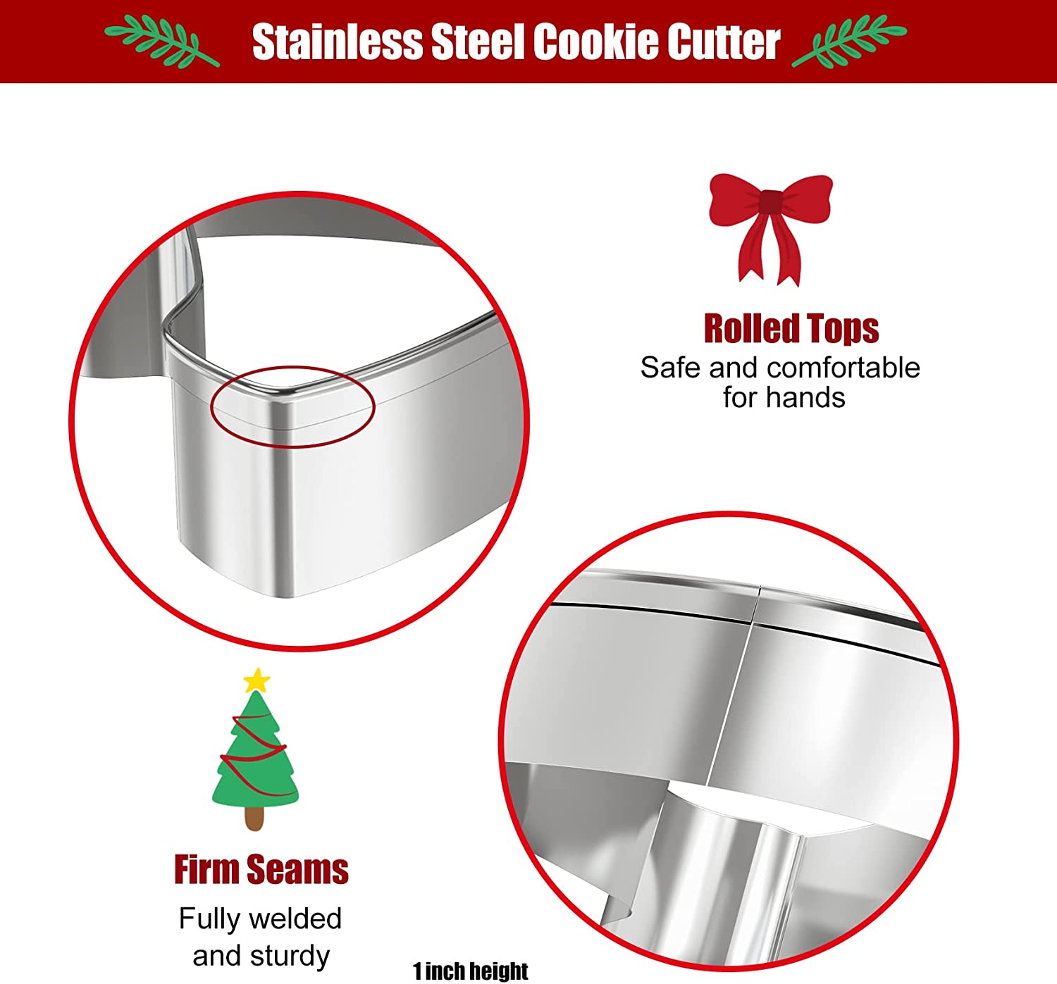 Christmas Cookie Cutters Set 20 Pcs Christmas Holiday Metal Cookie