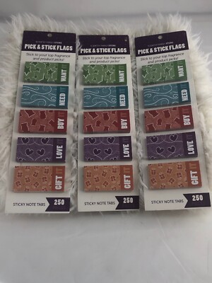 3 Scentsy PICK & STICK Sticky Note Tabs Notes For Party WANT NEED BUY LOVE GIFT