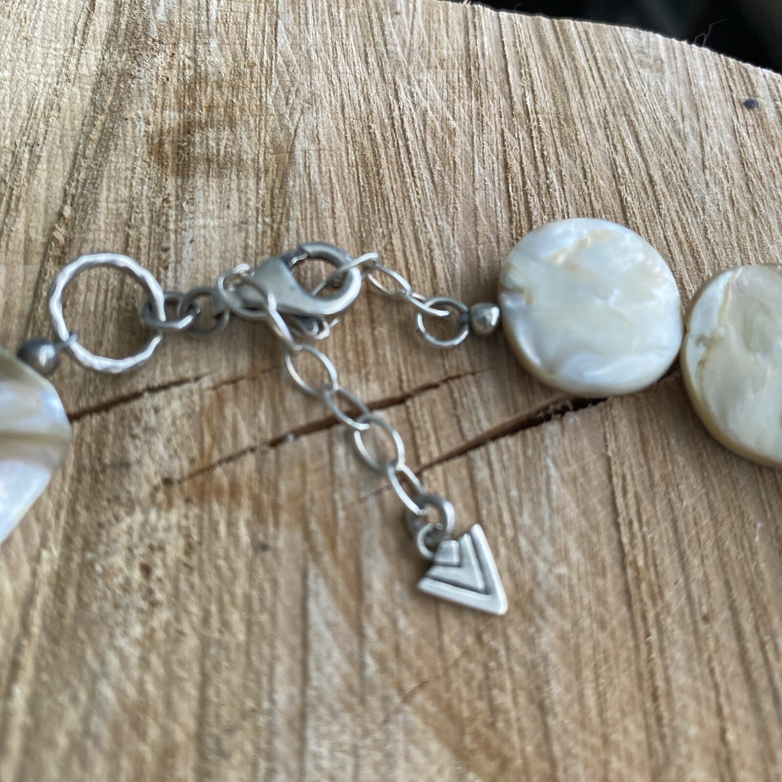 Silpada Sterling Silver Iridescent Mother of Pearl Shell Swag Necklace N1825