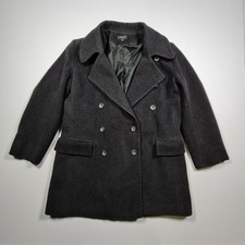 Kookai Womens Vintage Jacket Charcoal 14 Uk Double Breasted Coat