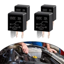 4 PCS Multi-Purpose 12V Relay 30A Nylon Motor Plug Universal for Most Cars/Tr...
