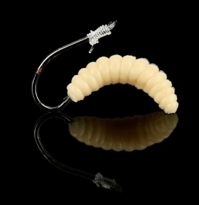 100x Fishing Lure Lifelike Bread Worm Maggot Grub Soft Silicone Artificial Bait
