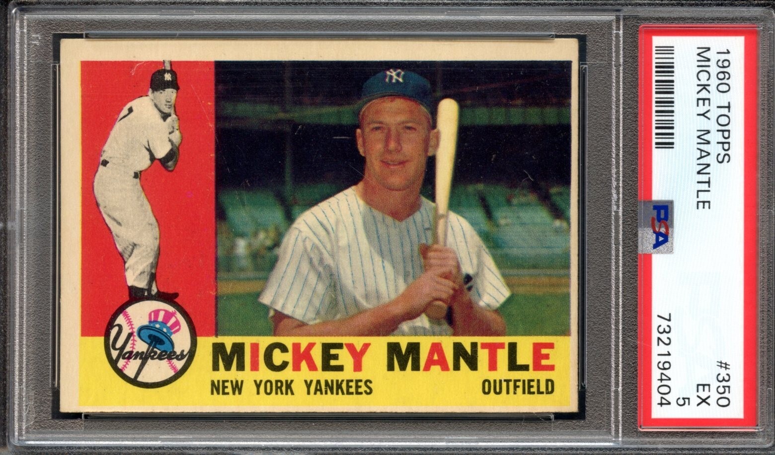 1960 Topps #350 Mickey Mantle PSA 5 HOF New York Yankees 9404