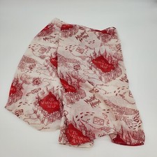 Harry Potter Marauder's Map Infinity Scarf Red And Beige 24" x 35" 70" around 