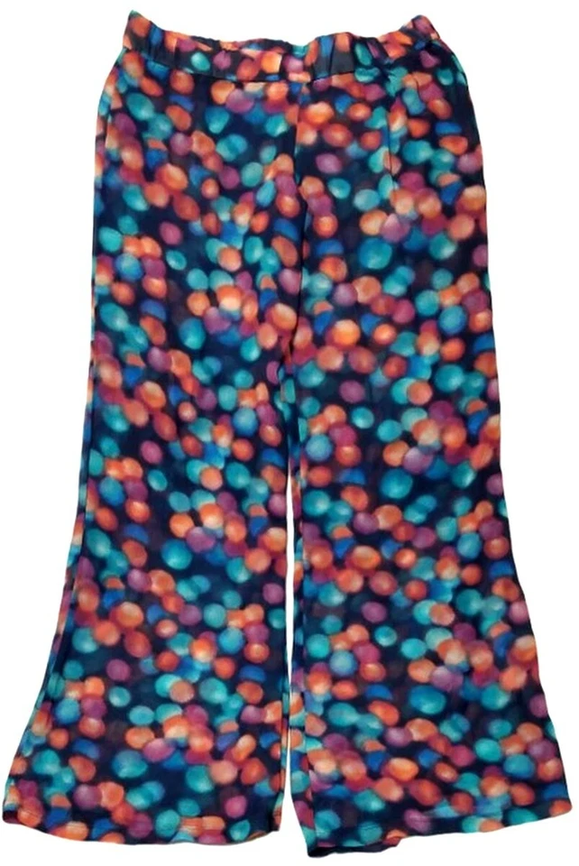 Pantalones de natación BAR III multicolor a lunares pierna ancha de gasa transparente (S) nuevos con etiquetas Foto 3 de 4