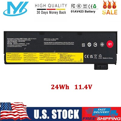  61 01AV422 01AV424 Battery For Lenovo Thinkpad T470 T480 T570 T580 01AV423 24Wh