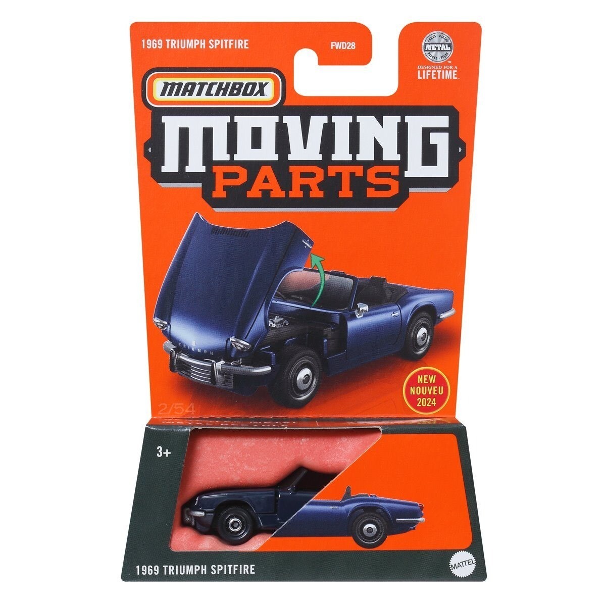 Matchbox 1969 Triumph Spitfire Blue #2 Moving Parts 2024 (In-Stock