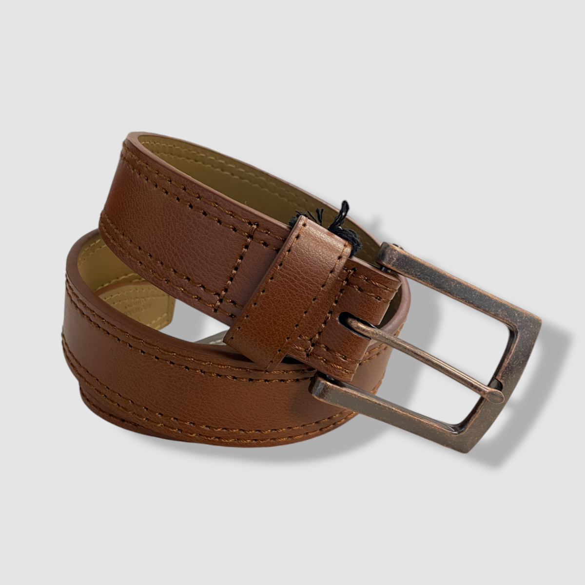 Marino Avenue Mens Genuine Leather Belt, Classic Jean Style, 1.5 inch Width - Coffee Brown - 34 (Waist: 32)