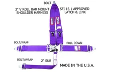 RJS RACING EQUIPMENT SFI 16.1 LATCH & LINK 5 POINT RACING HARNESS PURPLE 1125708