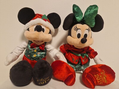 Original Disney Mickey Maus Minnie Maus Mouse Plüschtier  2019 Christmas Xmas