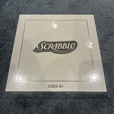 Scrabble Pearl Edition Pearlescent Board White Tiles Silver Accents Hasbro 2013