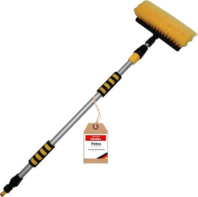 PETEX 432340 Teleskop-Waschbürste, Gelb Circa 109-165 cm