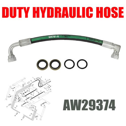 AW29374 5800psi Duty Hydraulic Hose - Fits For AW29374 Tractor Loader - Picture 1 of 12