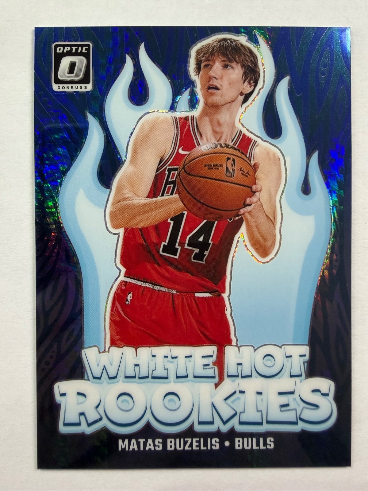 2024-25 Donruss Optic Matas Buzelis #10 White Hot Rookies RC Blue Hyper /175