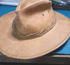 Vintage Outback Style Leather Hat Personalized With Writing Inside.