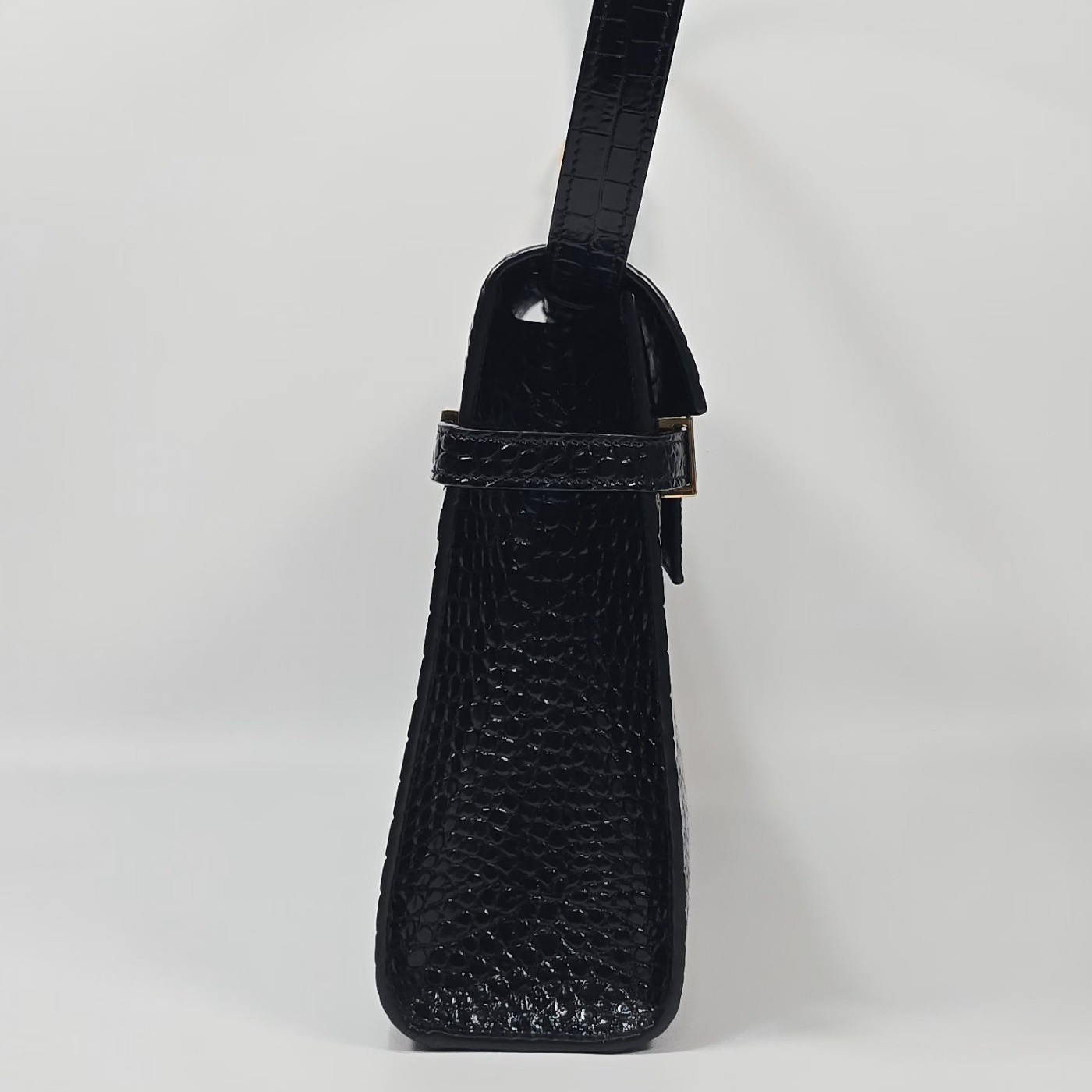 Borsa a tracolla Saint Laurent Manhattan in pelle lucida goffrata 28 5 x 20 x 7