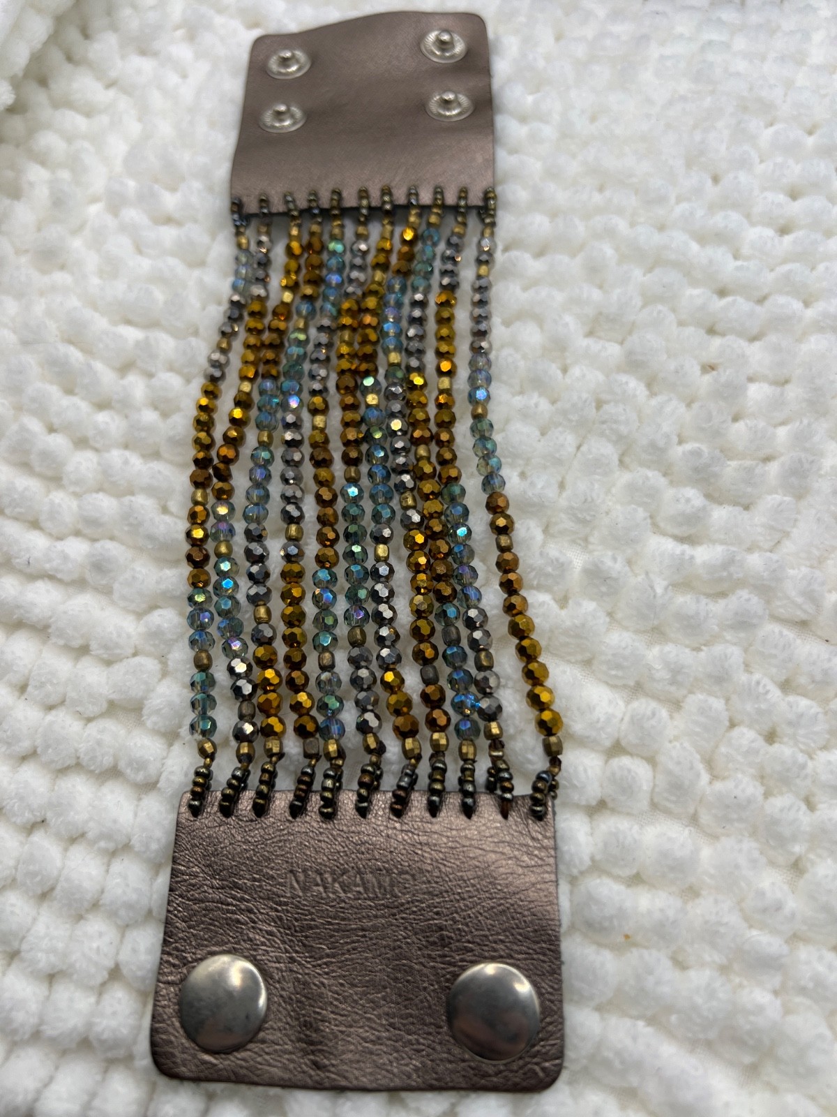 Nakamol Statement Beaded Wrap Bracelet Adjustable - Leather  Boho  (e)