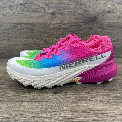 Merrell Womens Agility Peaks 5 Trail Running Shoes Rainbow Gradient Size 7