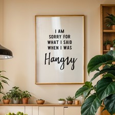 Kitchen Prints Decor "Hangry" Funny Kitchen Print - Home Decor Poster Home Gift