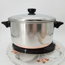 Revere Ware 4 1/2 Qt Copper Bottom Stock Pot Clinton ILL USA SEE DESCRIPTION