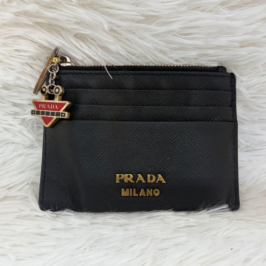 Prada Leather Card Pass Case Black