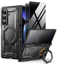 for Z Fold 7 Case with 2-Pack Privacy Screen Protector,360 Spin Magnetic Stan...