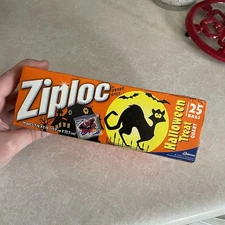 2009 Nostalgic Ziploc Halloween Bags, 25 Quart Bags NOS
