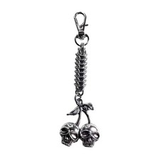Fashionable Skull Cherrys Pendant Keychain Alloy Crafted Keyring Charm