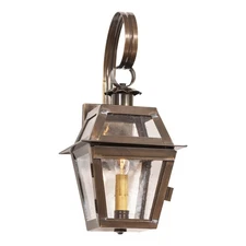 Irvins Country Tinware Town Crier Outdoor Wall Light in Solid Weathered Brass