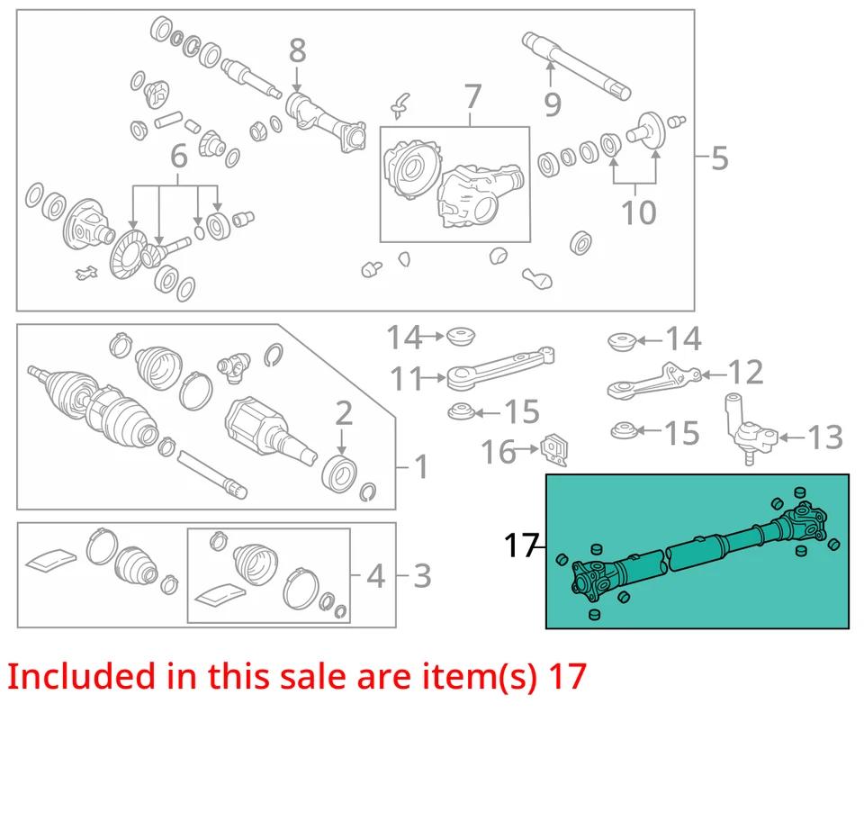 Front Drive Shaft Fits 10-20 LEXUS GX460 606630 - Image 3 of 4