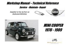MINI COOPER  Service Repair Workshop Service Manual USB 1976 - 1989
