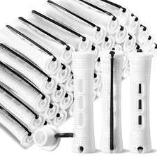 60 Pcs Short Perm Rods Natural Hair Perm Rods with Elastic Rubber Band Non Slip