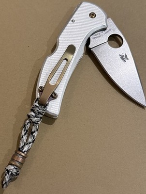 Modified Spyderco Native 5 Lightweight Knife CPM 15V Steel, AWT Scales, MXG Clip