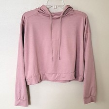 All In Motion Pink Soft Stretch Cropped Hooded Active Sweatshirt - Size Large