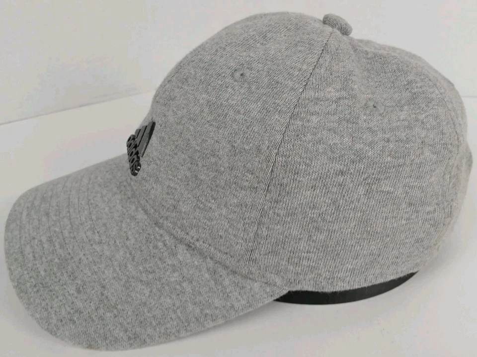 Adidas Aeroready Gris Jaspeado Sombrero Unisex Tres Rayas Vida Ajustable Correa Trasera Foto 2 de 4