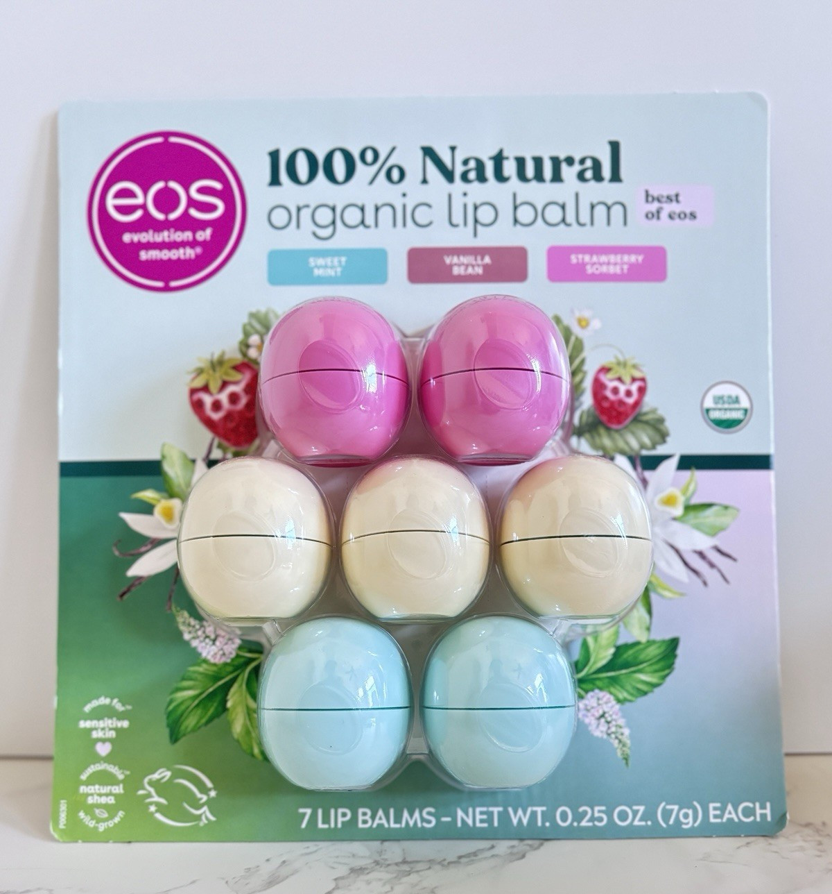 Eos Pink Champagne EOS Lip Balm Strawberry Sorbet 2 Pack .14 Oz (4 G) Each  Price In UAE Lip Balm Eos, image size:1200x1288