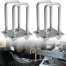 Square U-Bolt Kit Boat Trailer Mounting Axle Leaf Springs Zinc 4 U-Bolt 2 Plate