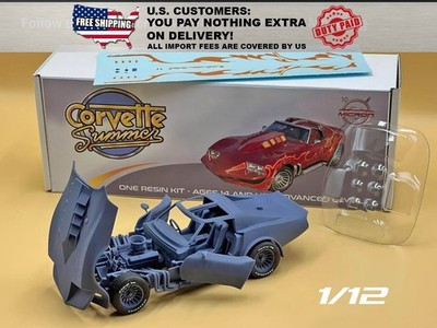 1:12 Scale Corvette Summer Model Kit With Decals, Rubber Tires and