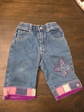 Vintage Baby Gap Girl Jeans 12 To 18 Month Embroidered Butterfly Patchwork