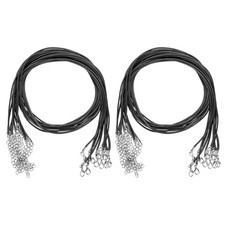 20 Pack 24" Waxed Necklace Cord, 2mm Bracelet Cord with Lobster Clasp Black 