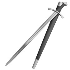 Medieval Arming Long Sword 1065 Steel Full Tang Battle Ready w/ Leather Scabbard