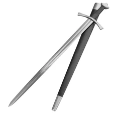 Medieval Arming Long Sword 1065 Steel Full Tang Battle Ready w/ Leather Scabbard