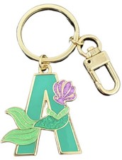 Disney Parks Green Resin Alphabet Letter A Keychain Little Mermaid NEW