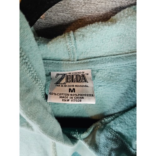 The Legend Of Zelda Ocarina Of Time Hoodie Sweatshirt Teal M Nintendo **READ - Picture 6 of 7