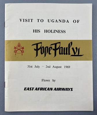 East African Airways Pope Paul VI Papal Flight Booklet Rome-Entebbe 1969 VC10 EA