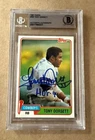 Signed 1981 Topps TONY DORSETT Dallas Cowboys Card #500 Beckett Slabbed BAS