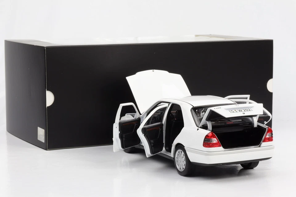 1:18 Mercedes-Benz C 200 W202 Sedán 1996 Blanco Polar Norev Dealer Limitado - Imagen 3 de 4