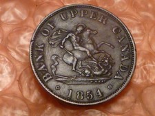 Canada 1854 Halfpenny Token Upper Canada Has Detail #2C
