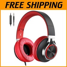 Noise Isolating Headphones for Travel - Black Red